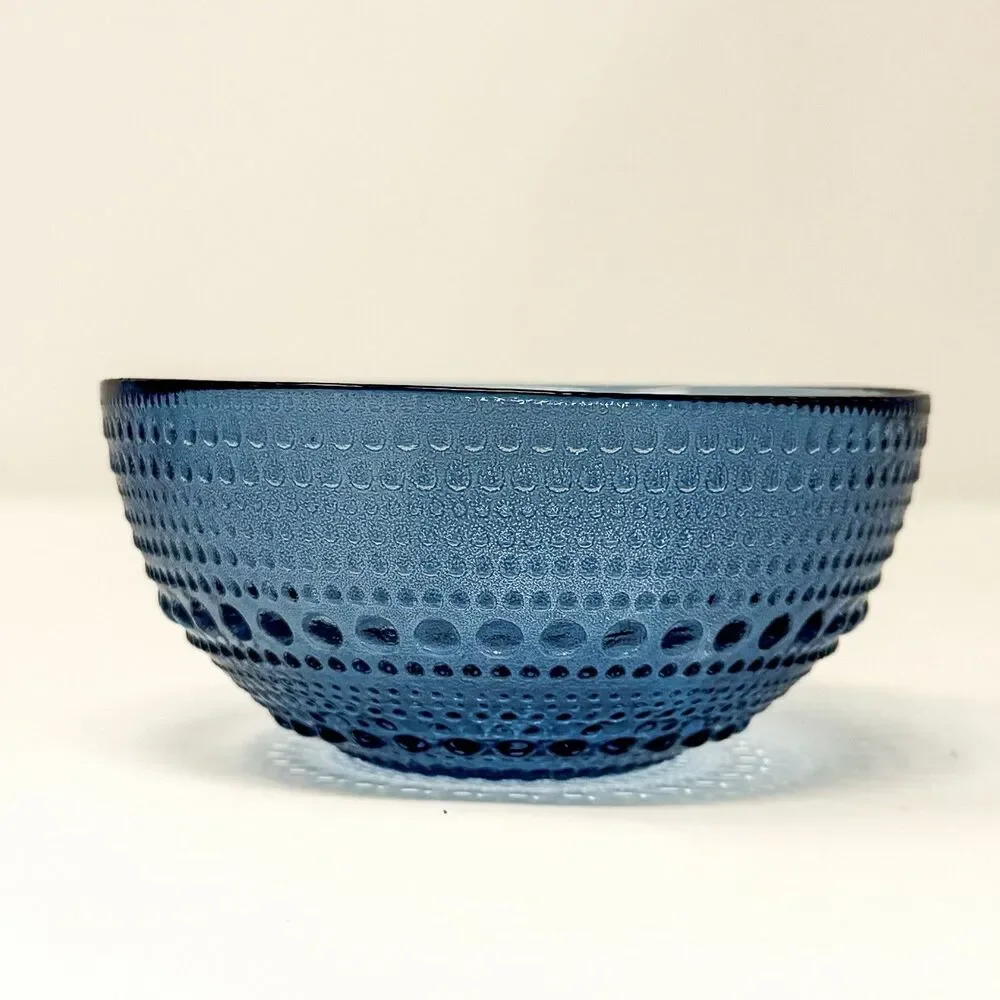 Fortessa Jupiter Cobalt Blue Hobnail Glass Bowls Set of 6 Small Dessert